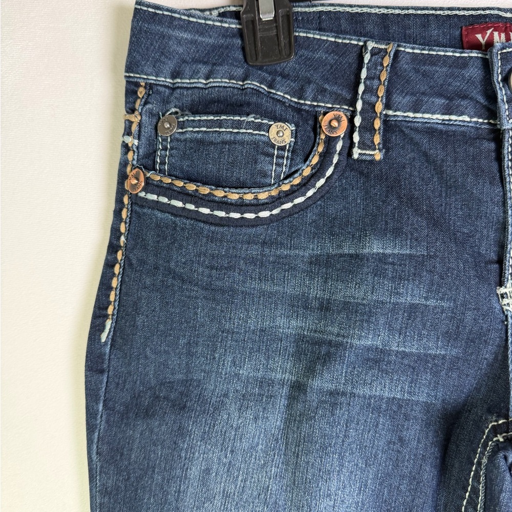 YMI Jeans Women’s Bootcut Denim Y2K Western Contrast Stitch Low Rise Jeans Sz 11 - Picture 4 of 10